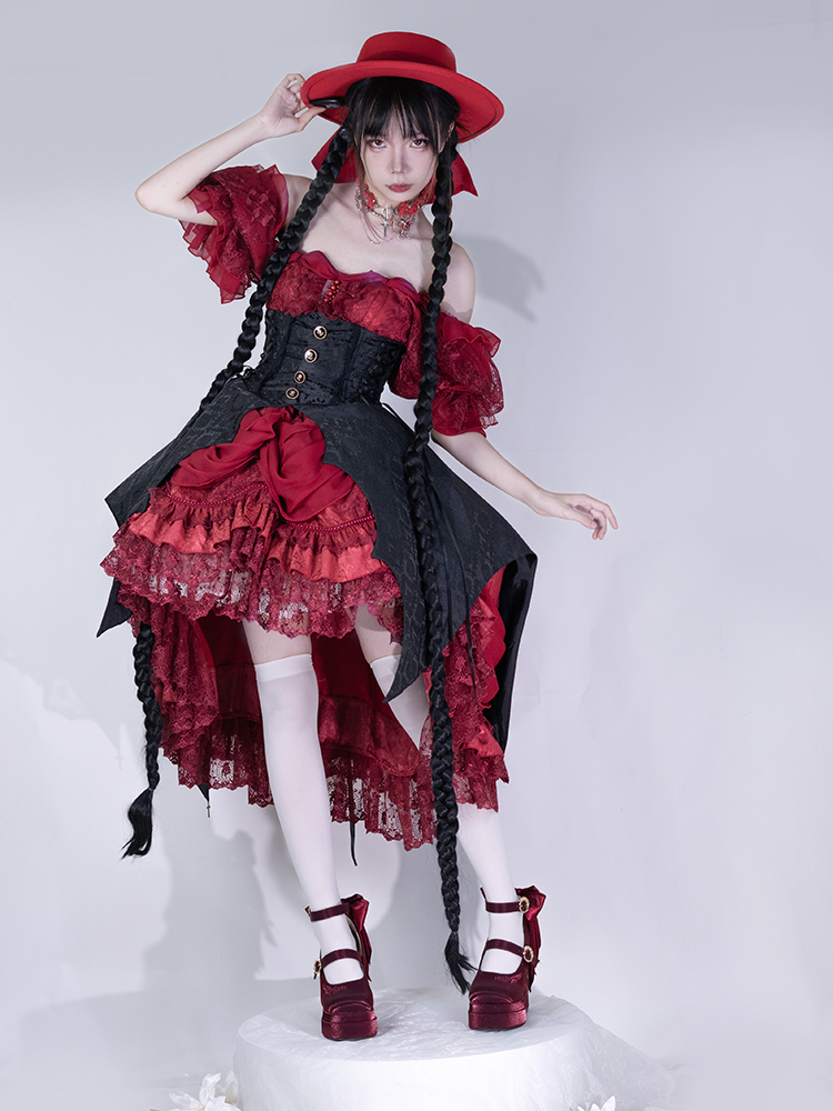 Floating Dream Lily - Elegant Lolita High Heel Shoes, Detachable Bow - image 29