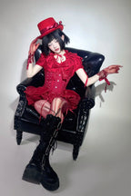 WONKA Gothic Lolita Red Blouse and High Waist Shorts Set - image 2