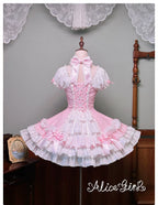 Old School Lolita Halter Neck OP Dress, Polka Dot Accent - image 46