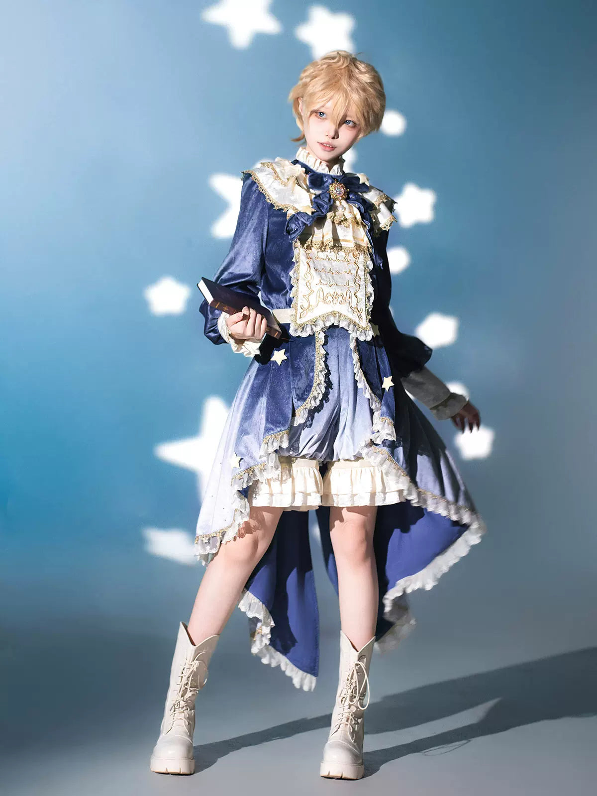 Dream Cloud - Ouji Lolita High-Low Tailcoat, Puffy Lantern Shorts - image 1
