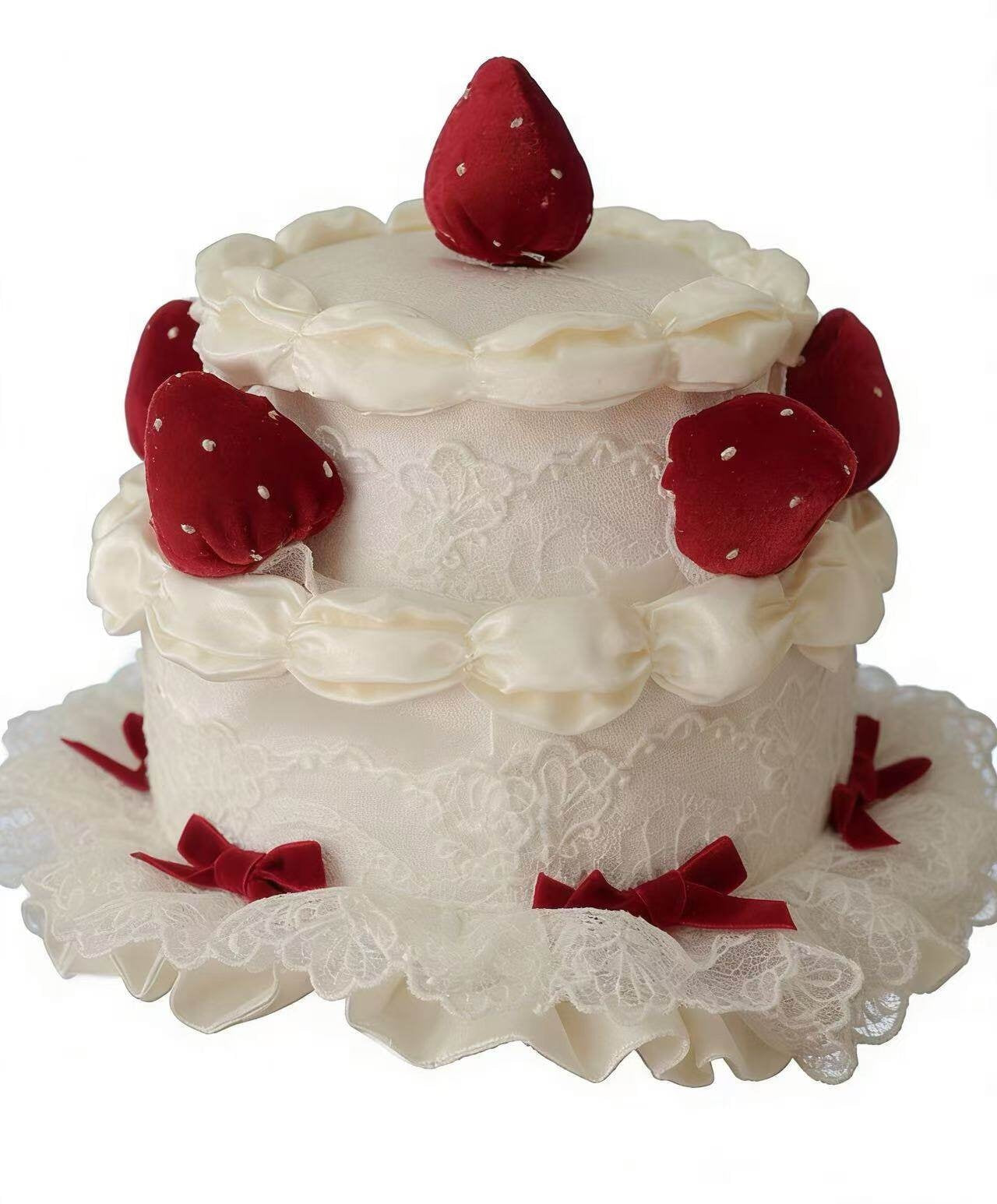 Strawberry Cream Cake White Sweet Lolita OP Set - image 4