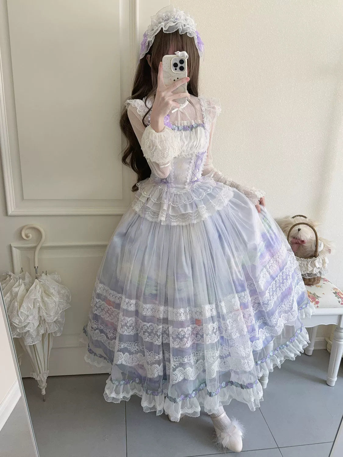 Foggy Vineyard - Fishbone Classic Lolita Bodice, Maxi Skirt - image 3
