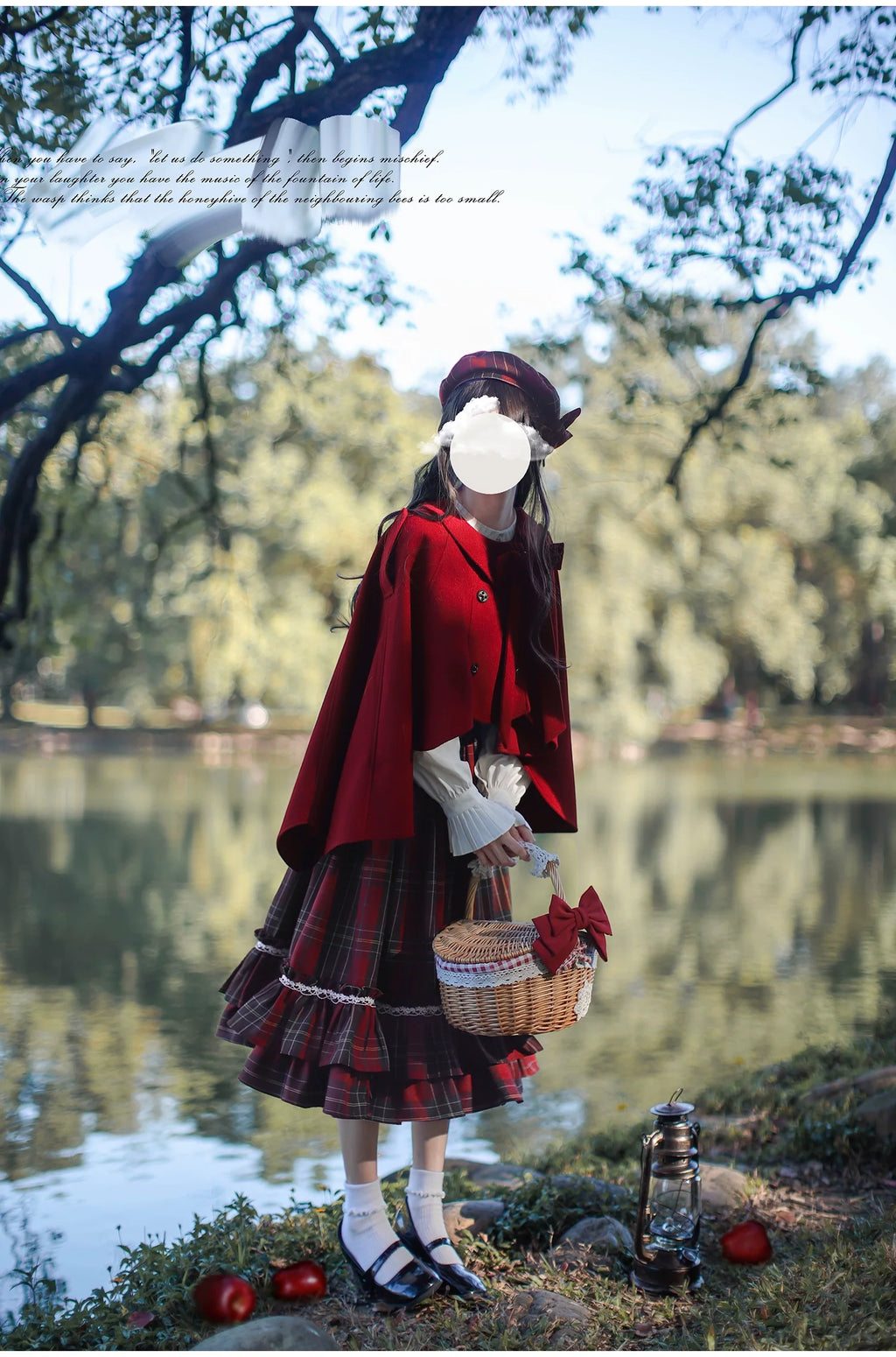 Little Red Riding Hood - Vintage Lolita Cape & JSK Dress Set - image 21