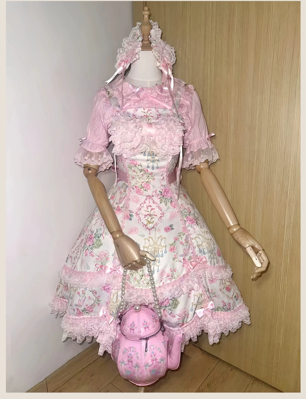 Spring 2025 - Floral Old School Lolita JSK Dress, Lace Trims - image 17
