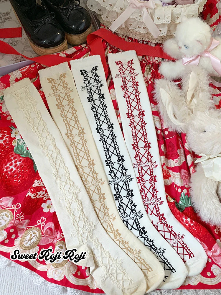 Classic Lolita Socks Autumn Mid-calf Cotton Socks - image 1