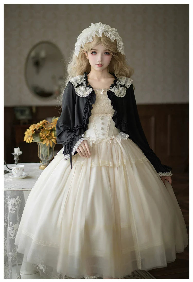 Confession Poem - Classic Lolita Corset JSK Set, Lace & Bows - image 21