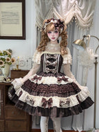 Coco Grace - Plaid Kawaii Lolita JSK Dress, Layered Ruffle & Bow and Accessories - image 1