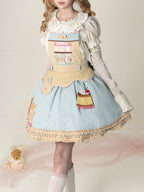Teddy Bear Bakery Embroidered Cake Applique Sweet Lolita Suspender Skirt Set - image 4