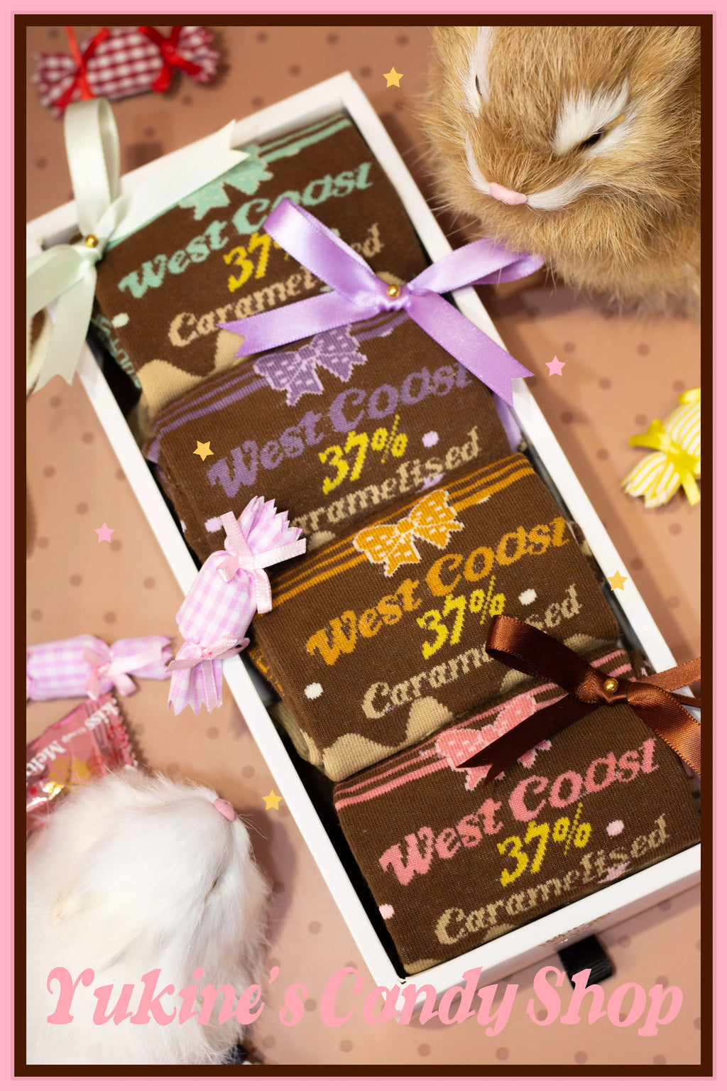 Kawaii Lolita Chocolate Color Cotton Socks - image 12