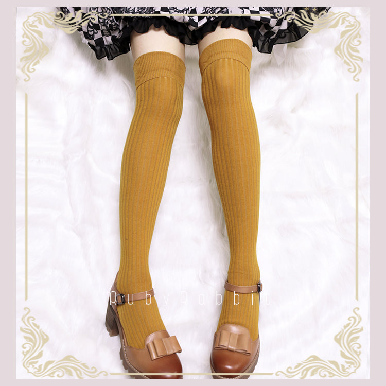 Pure Color Knee Stockings Multicolors - image 2