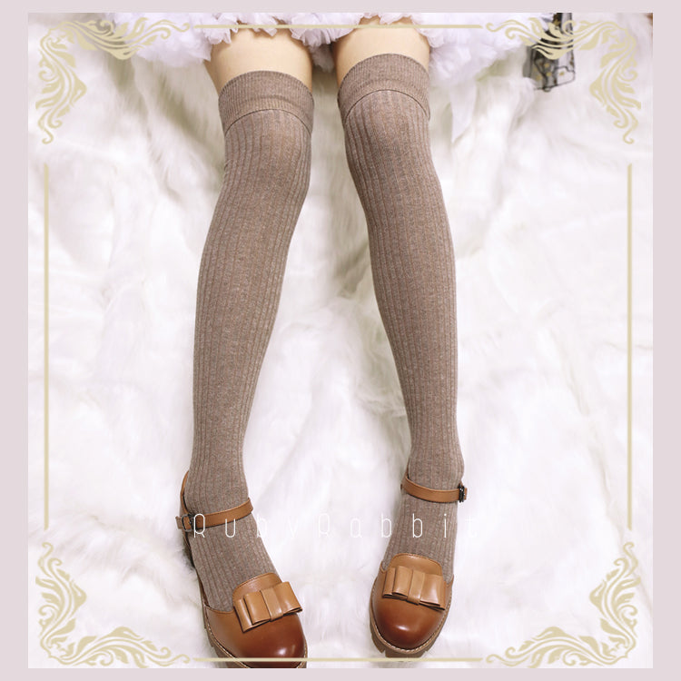Pure Color Knee Stockings Multicolors - image 3