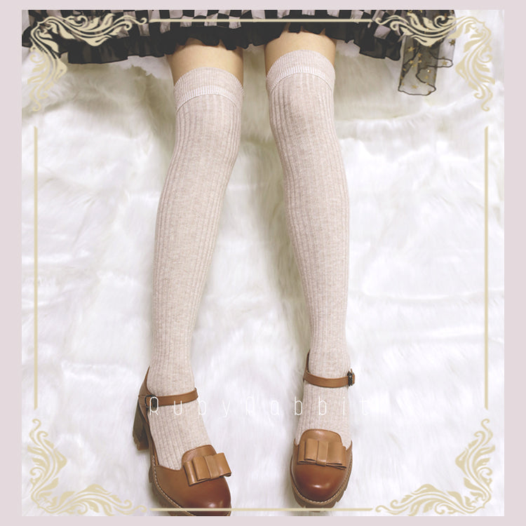 Pure Color Knee Stockings Multicolors - image 4