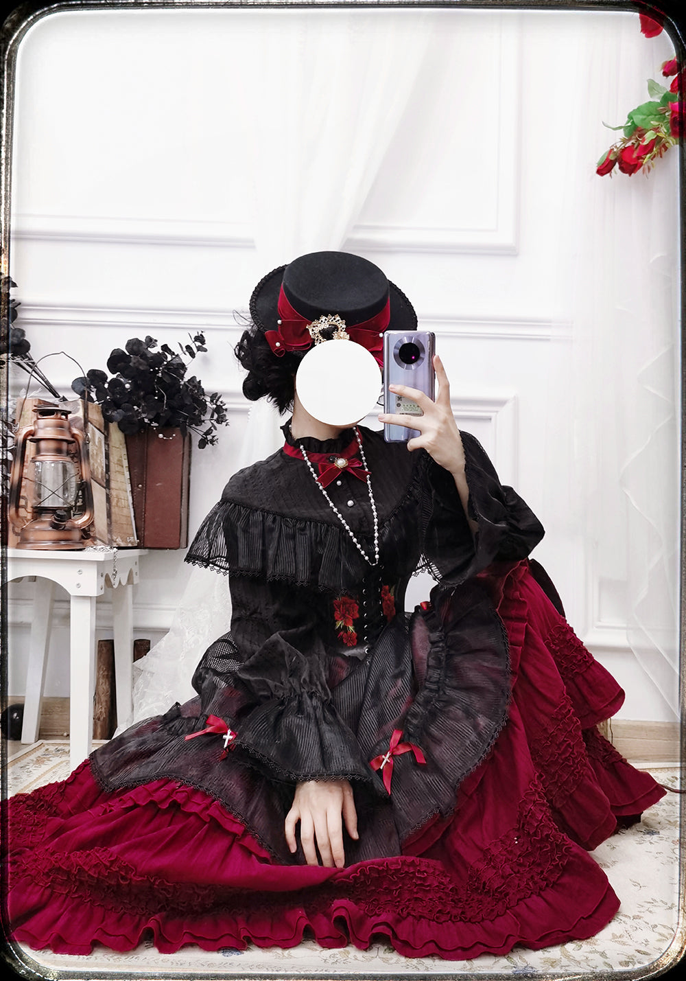 Elegant Bow Lolita Flat Bonnet - image 8