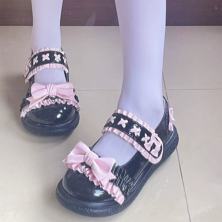 Cute Bow Candy-Colored Lolita Flat Shoes - image 5