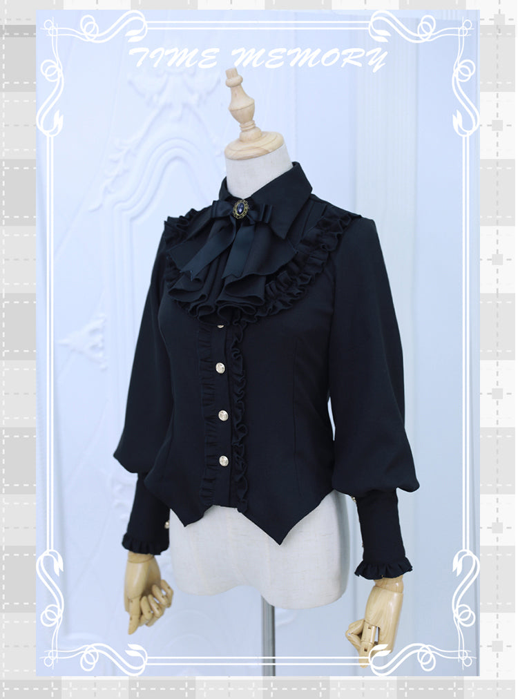 Elegant Lolita Slim Fit Mutton Sleeve Blouse - image 24