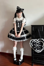 Old Heartache - Cotton Old School Lolita JSK Dress with Bows and Accessories - image 1