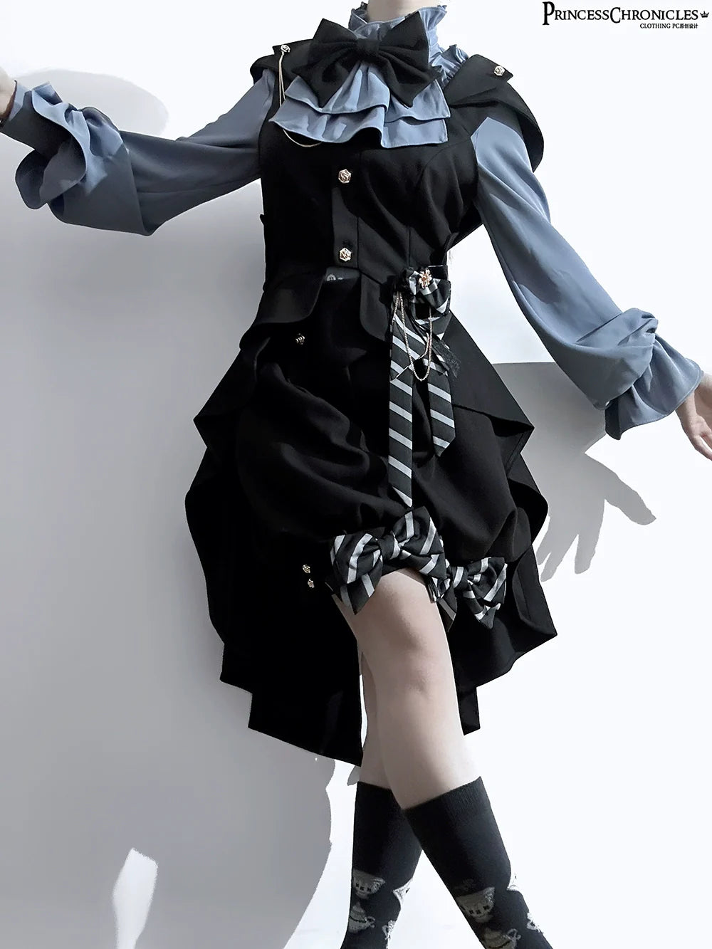 Narrative Rule - Ouji Lolita Shorts Set, Long Vest - image 13