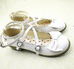 Lovely Lolita Low Heel Cross Strap Bow Tie Princess Shoes - image 2