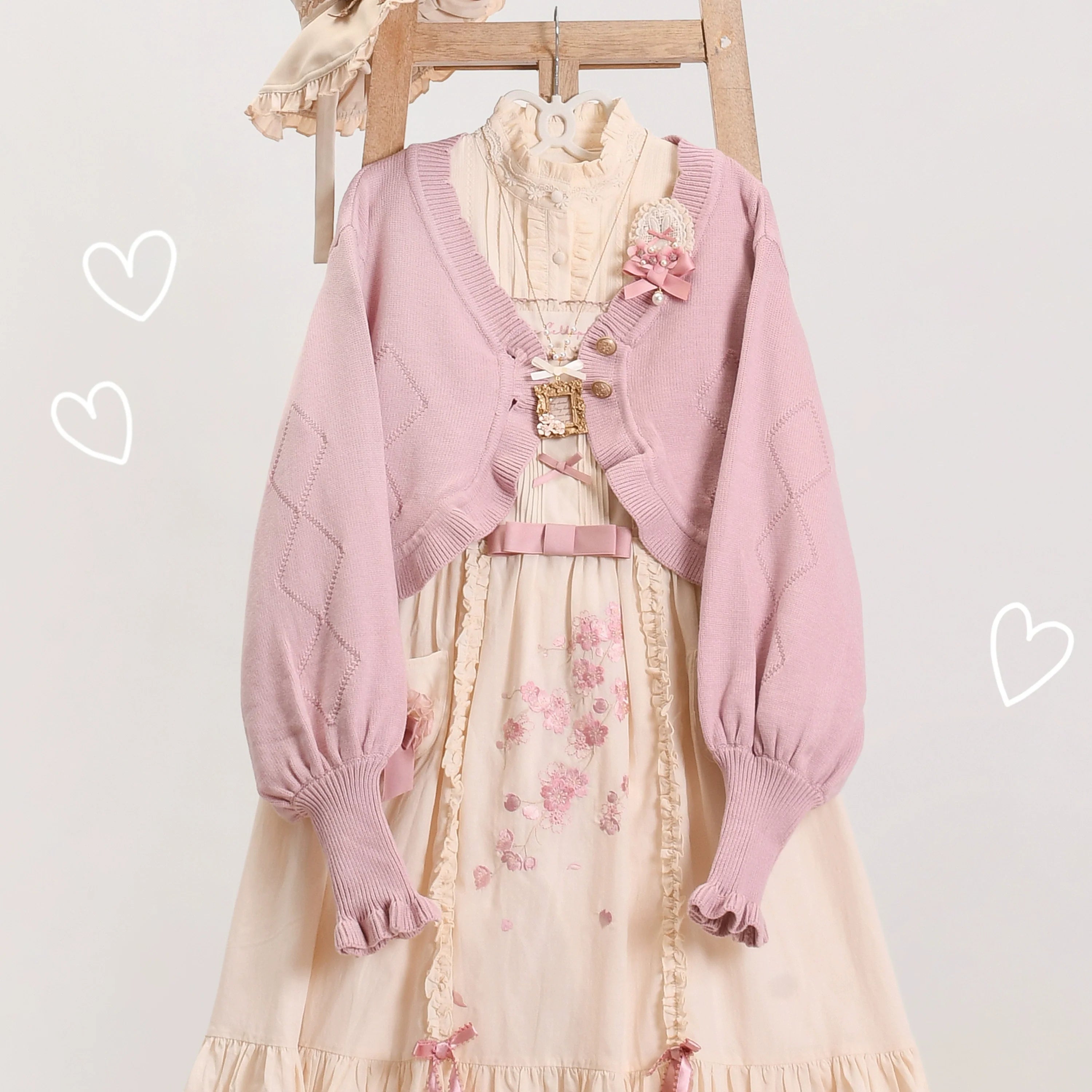 Cookie - Vintage Lolita Cardigan, Short Sweater - image 24
