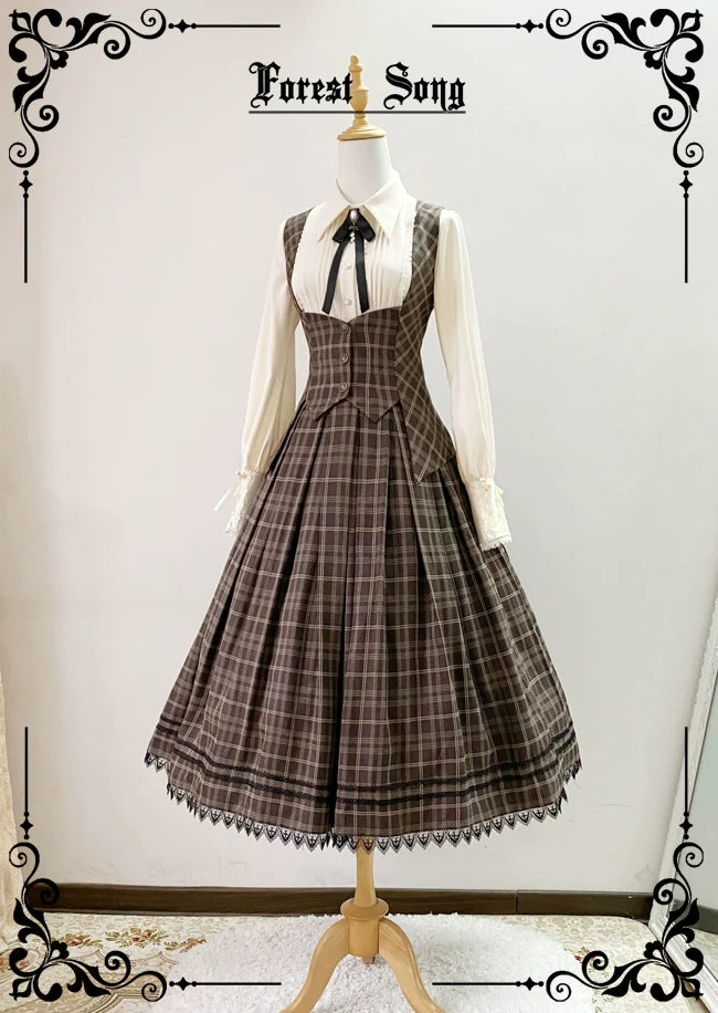 Griffin's Promise - Classic Lolita Skirt Striped Plaid Elegant SK - image 19