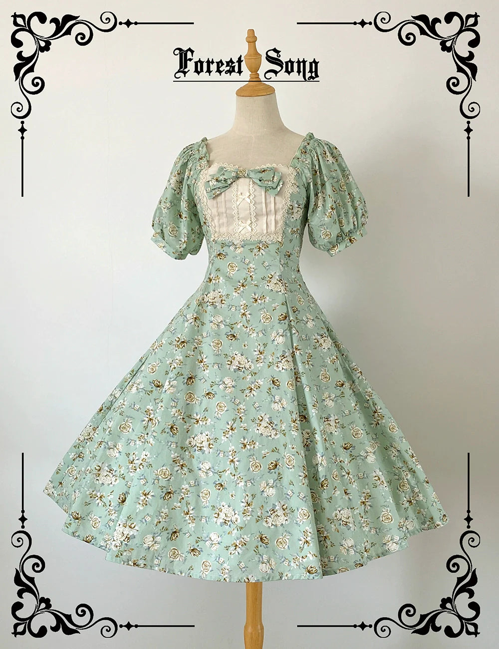 Pastoral Poem - Elegant Lolita OP Dress Floral Print 6-Piece Cut Lolita Dress - image 1