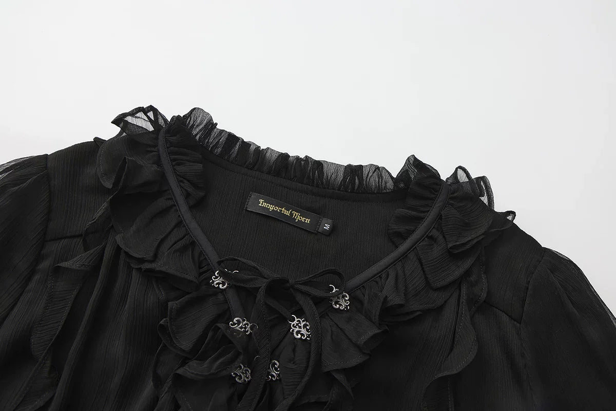 Eternal Treasure Voyage - Ouji Lolita Chiffon Blouse with Ruffles - image 14