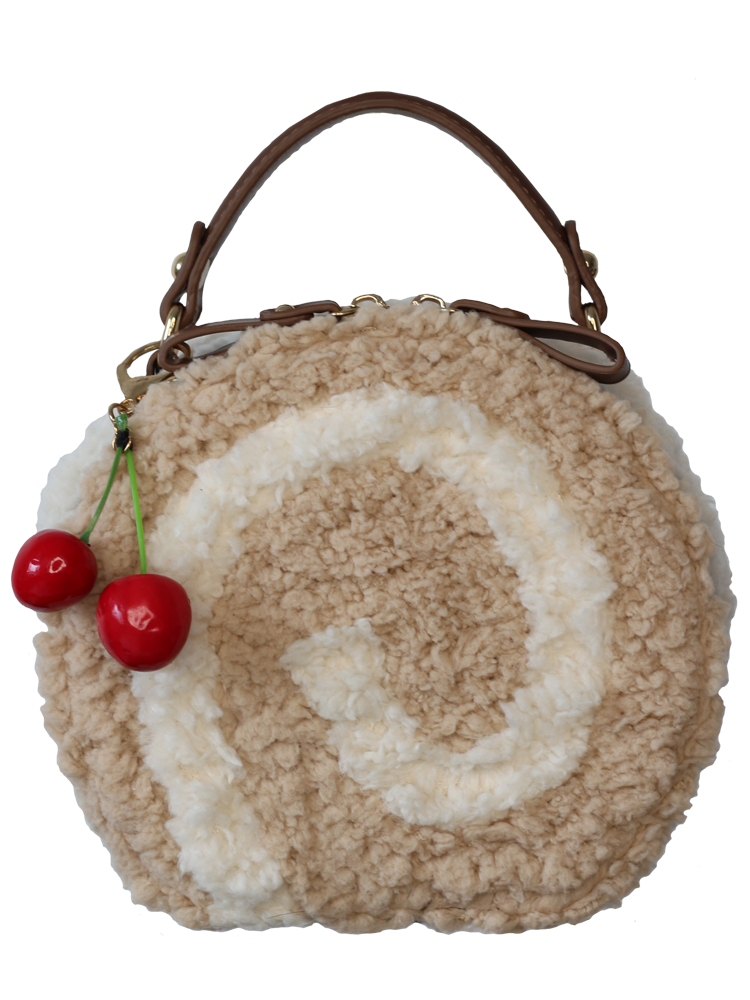 Little Swiss Roll - Cute Plush Lolita Bag, Adjustable Crossbody Strap - image 11