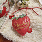 A Strawberry - Sweet Lolita Crossbody Bag Strawberry Printed Handbag - image 1