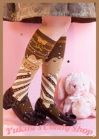 Kawaii Lolita Chocolate Color Cotton Socks - image 43