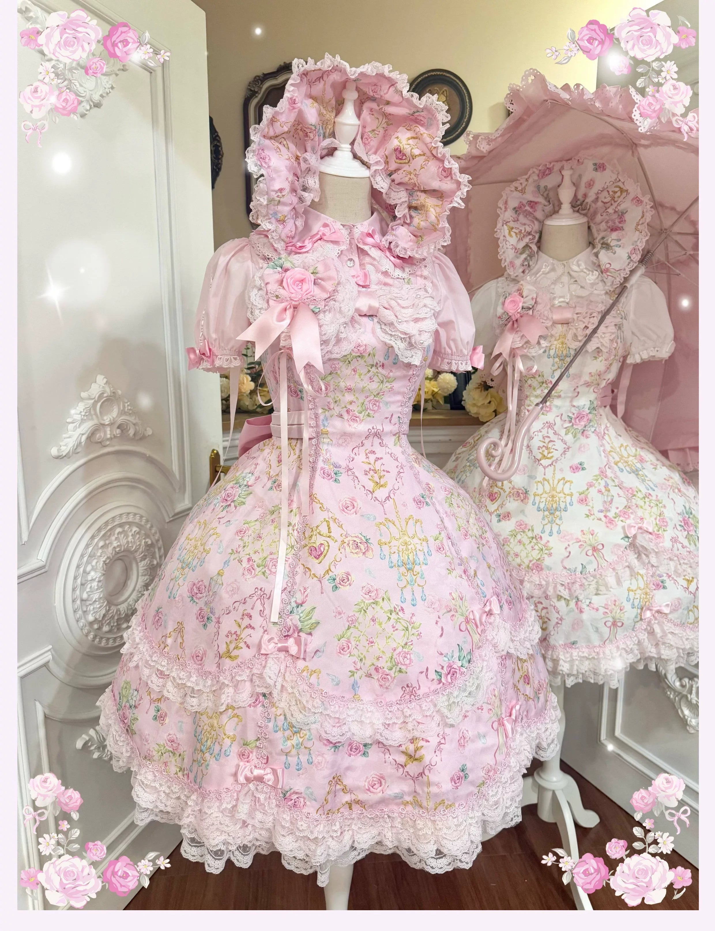 Spring 2025 Old School Lolita Floral JSK and OP Dress Series and Accessories - image 9