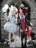 Gothic Lolita Jacquard Dress with Pointed Tail Hem and Accessories - image 1
