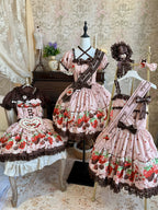 Strawberry Chocolate Lovers Sweet Lolita Embroidered Dress - image 34