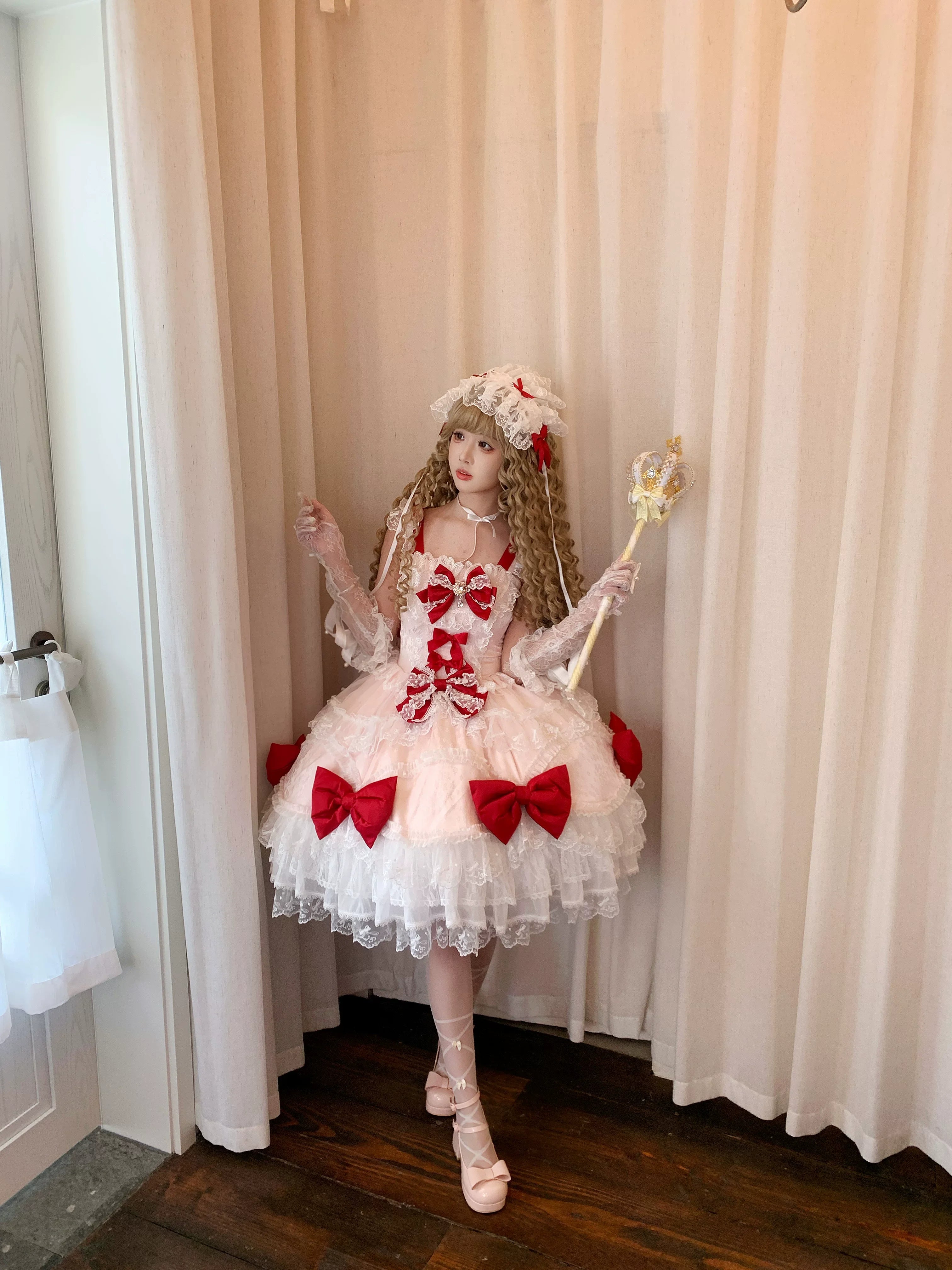 Floral Dream Isle - Sweet Lolita Doll-like JSK Dress, Bows & Lace - image 28