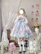 Sweet Lolita Summer JSK Dress, Wreath Bunny Printed - image 2