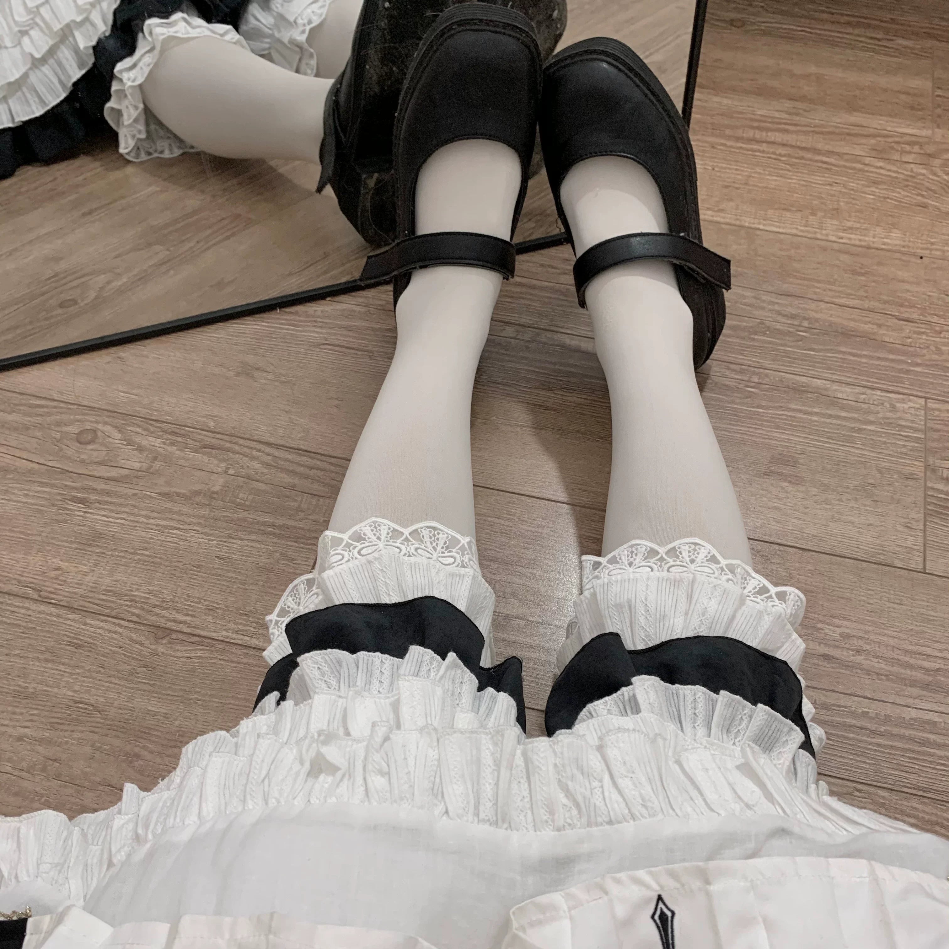 Sweet Lolita Jacquard Cotton Bloomers, Accordion Pleats - image 4