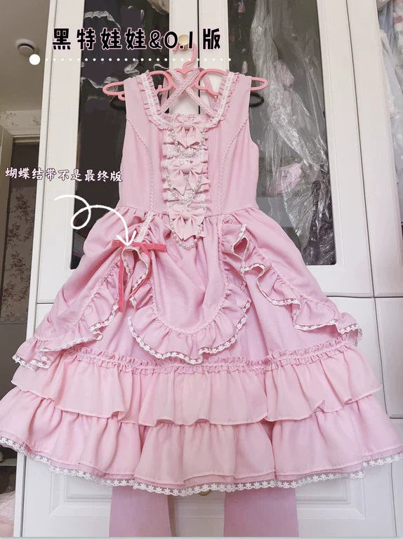 Black Lolita Doll OP/JSK with Adjustable Elasticity - image 8