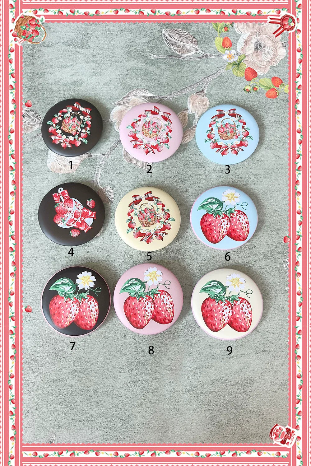 Strawberry Chef - Printed Old School Lolita OP and Accessories - image 24