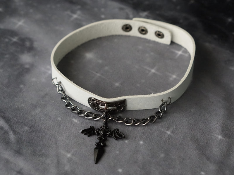 Gothic Lolita Cross Leather Choker - image 19