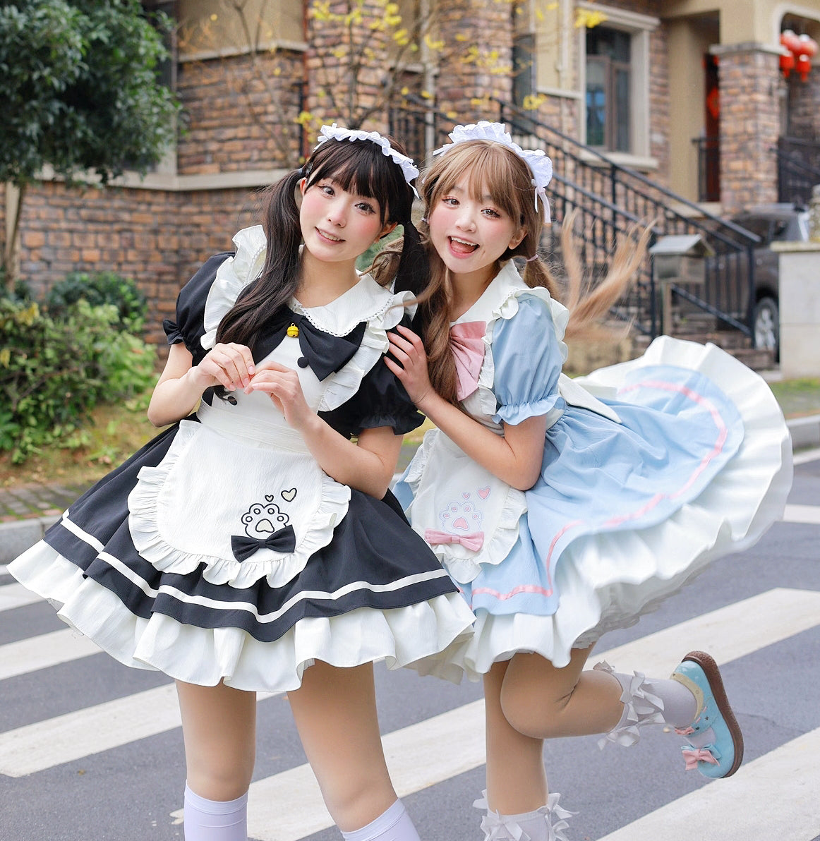 Cat Cafe - Maid Lolita OP dress with Detachable Bow and Apron - image 2