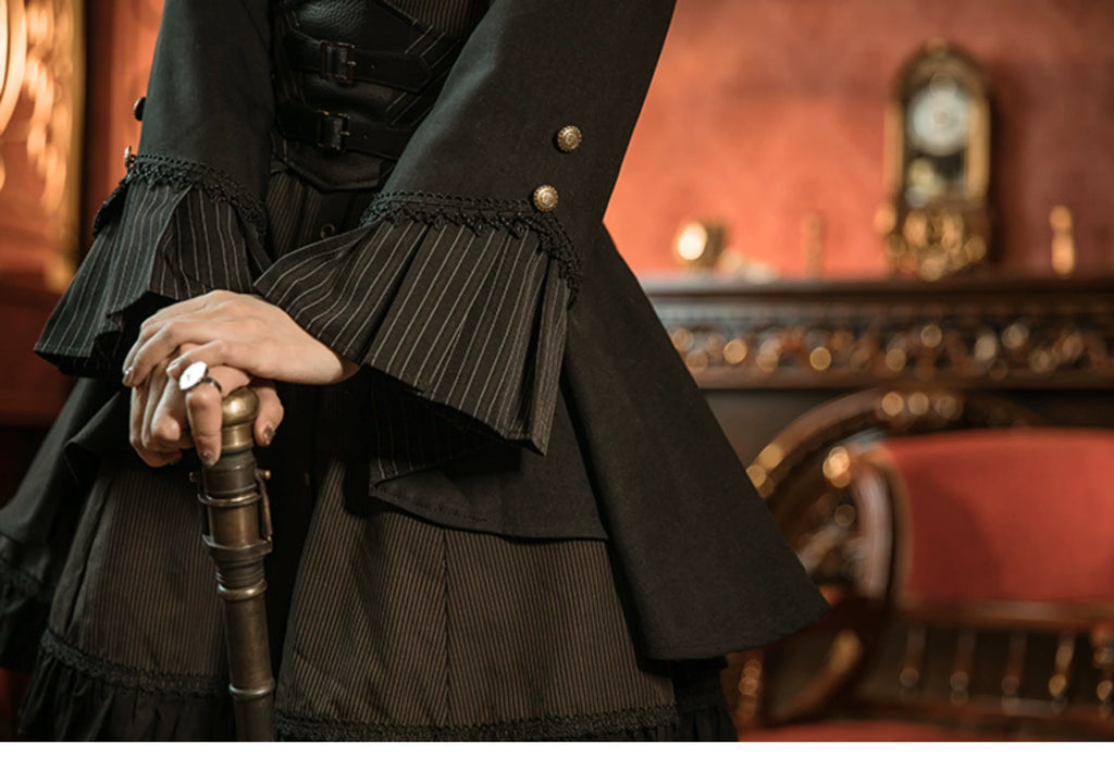 Gothic Lolita Black Cropped Cardigan Jacket - image 41