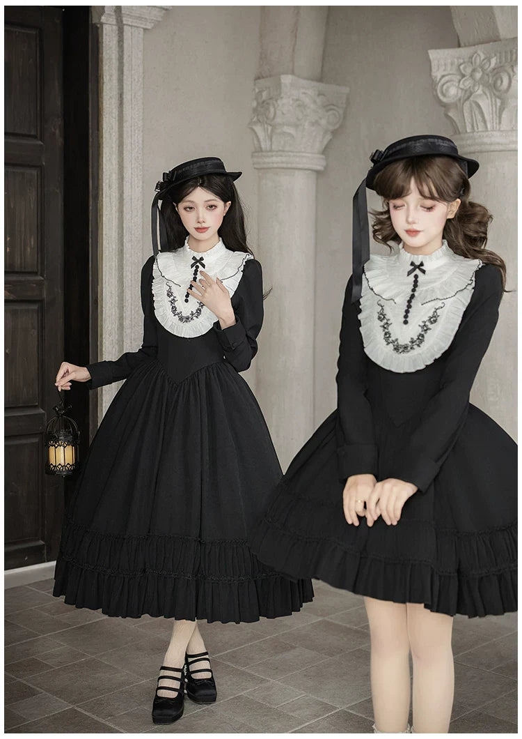 Audrey's Reply - Classic Lolita Square Neck OP, Detachable Embroidered Collar and Accessories - image 11