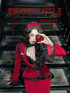Poisonous Apple - Burgundy Lolita Jacket and Fishtail Skirt Options - image 9