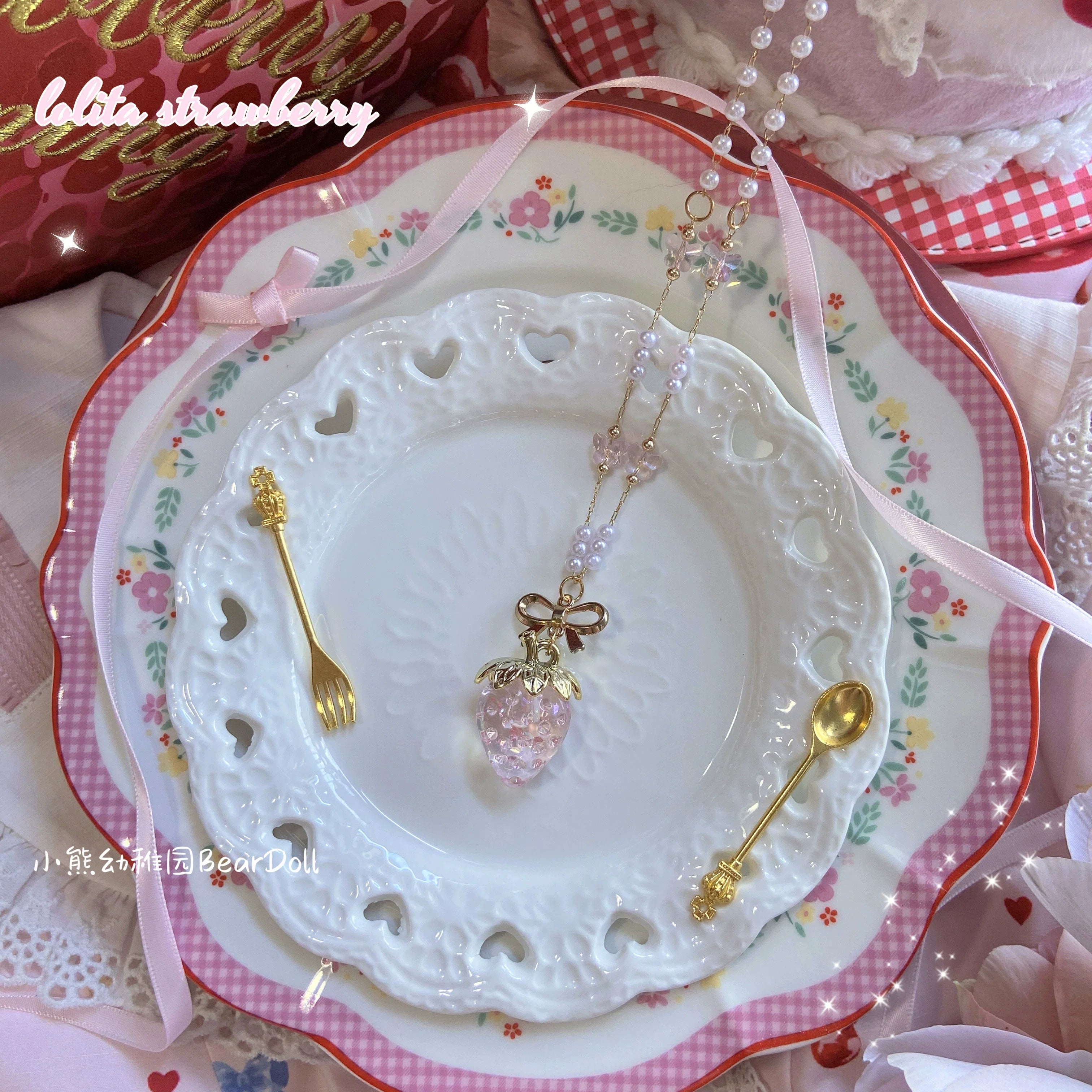 Sweet Lolita Strawberry Charlotte Necklace - image 18