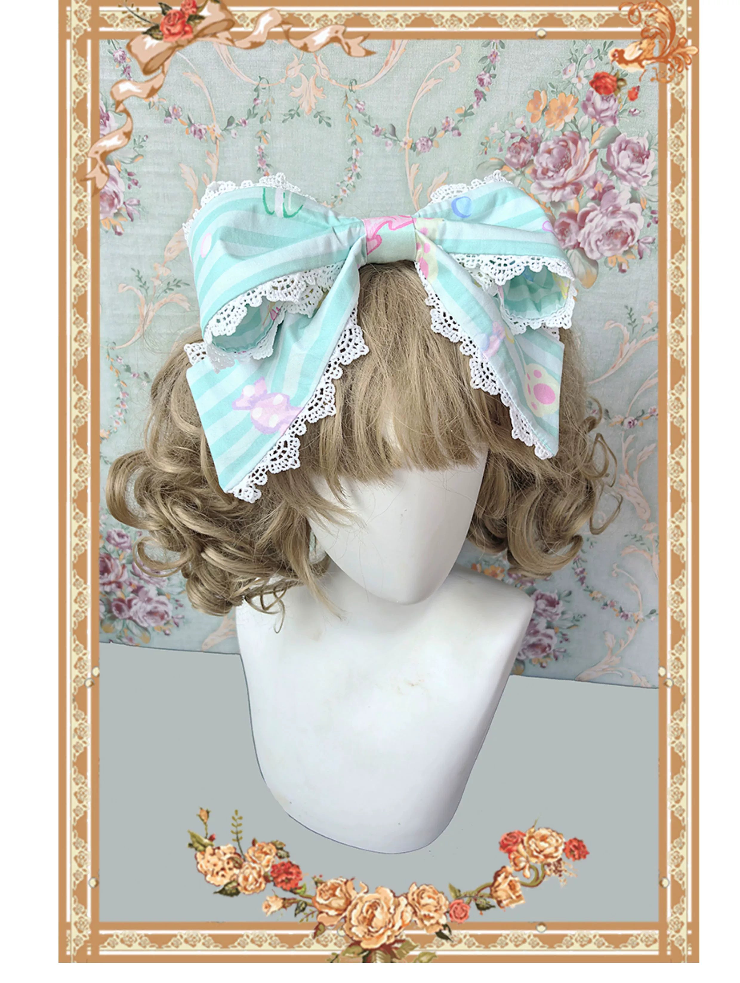 Macaron Dolly House - Sweet Lolita OP Printed Dress, Side Zipper and Accessories - image 14