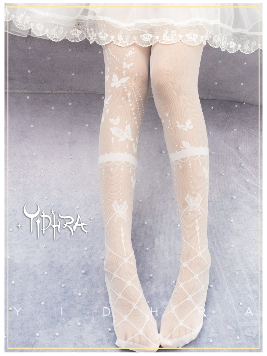 Wedding Night Butterfly - Kawaii Lolita Summer Tights - image 5