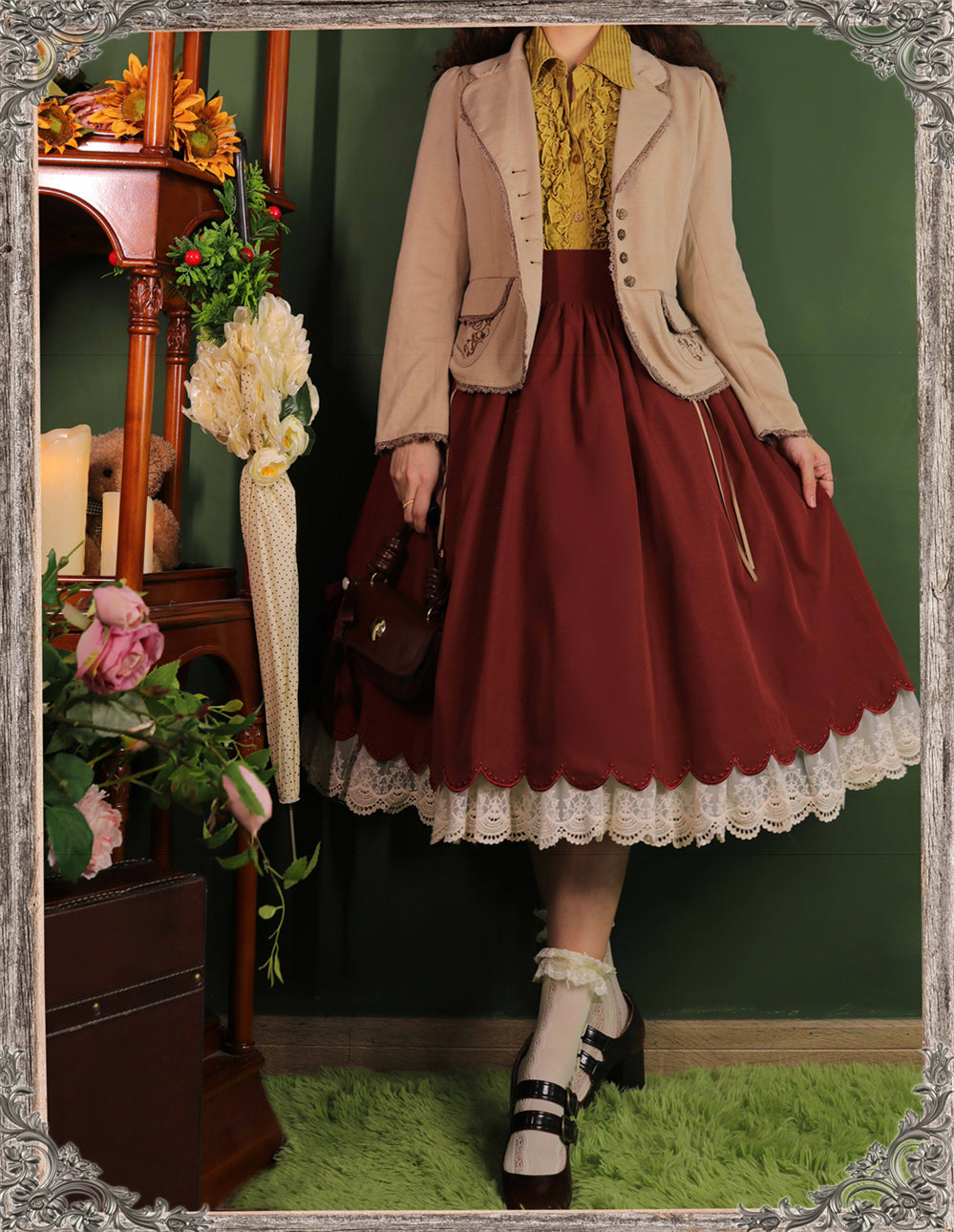 Countess's Autumn Tour - Retro Lolita Embroidery Long SK - image 19