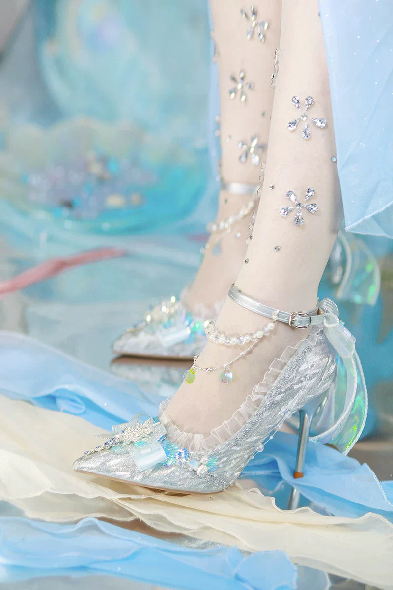 Mermaid Seashell - Sweet Lolita Heels with Detachable Chains - image 6
