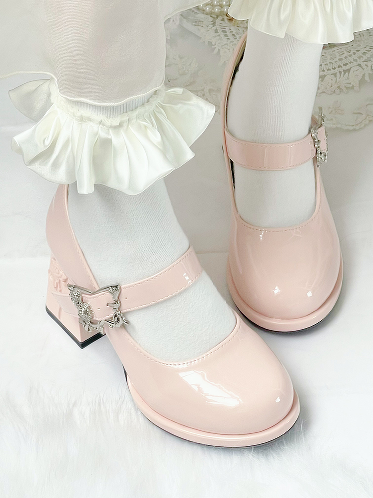 Wanxiang Cycle - Elegant Lolita Heels with Embossed Rose - image 16