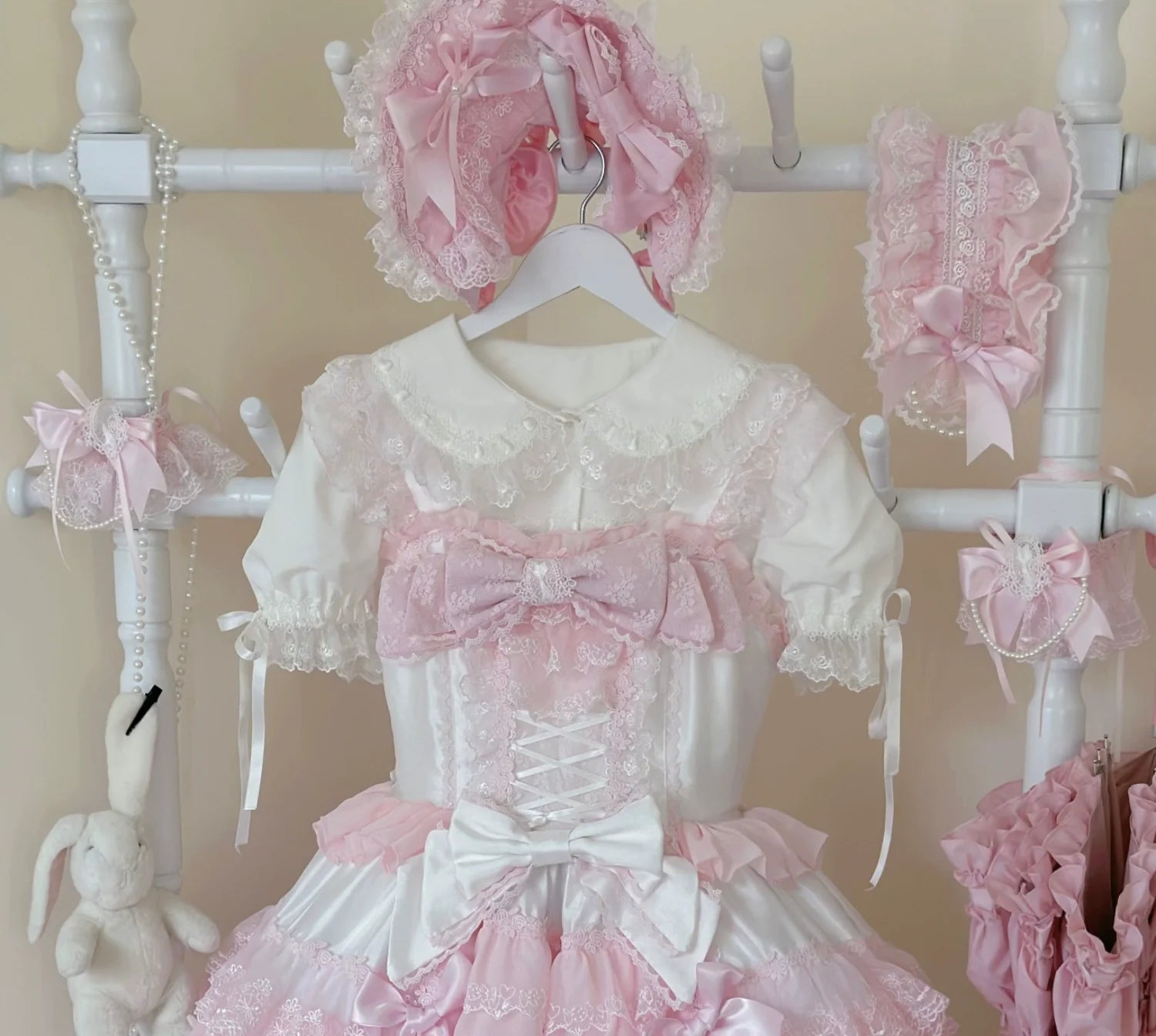 Love Descends - Wedding Lolita JSK Dress, White Blouse and Accessories - image 3