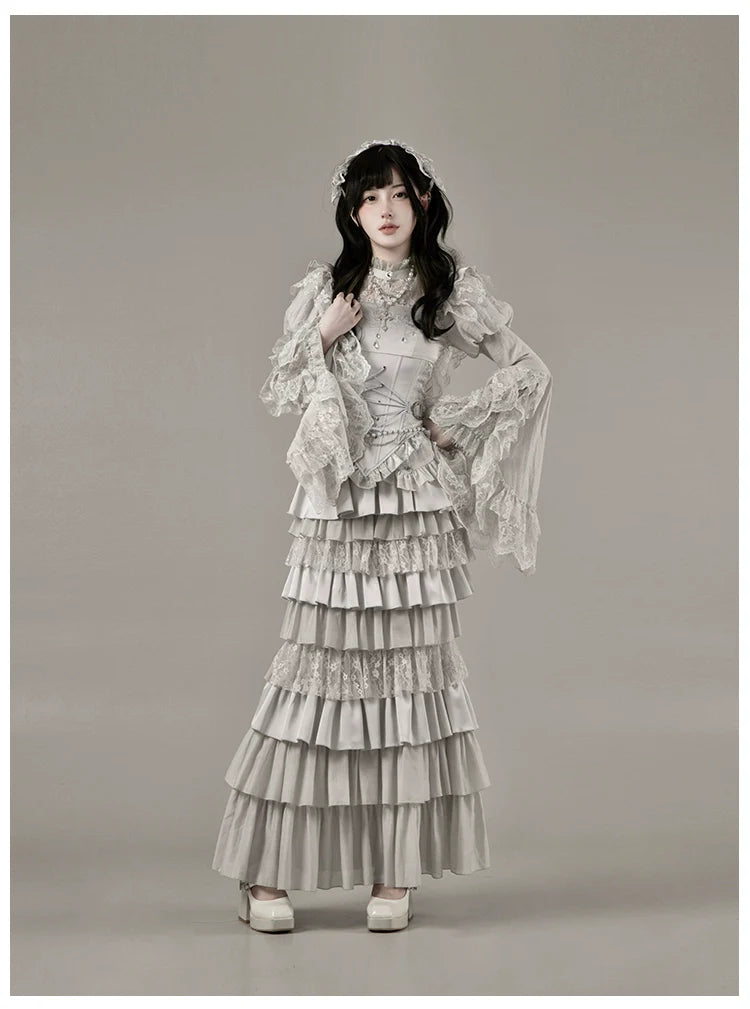 Humanoid Robot - Silver Gothic Lolita Mermaid Skirt Set - image 58